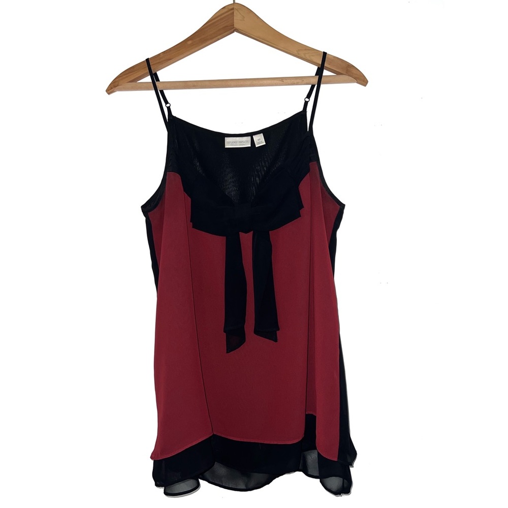 Bisou Bisou burgundy bow tank